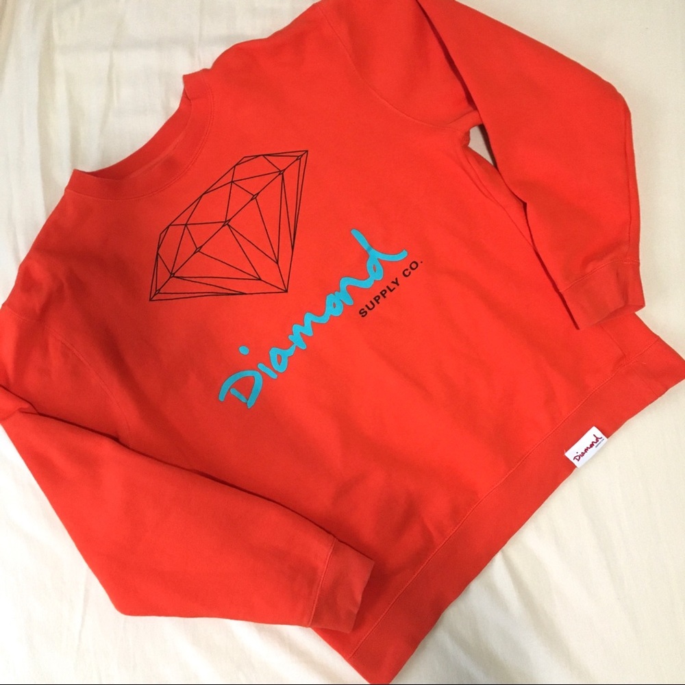 Diamond Supply Co. Orange Crewneck